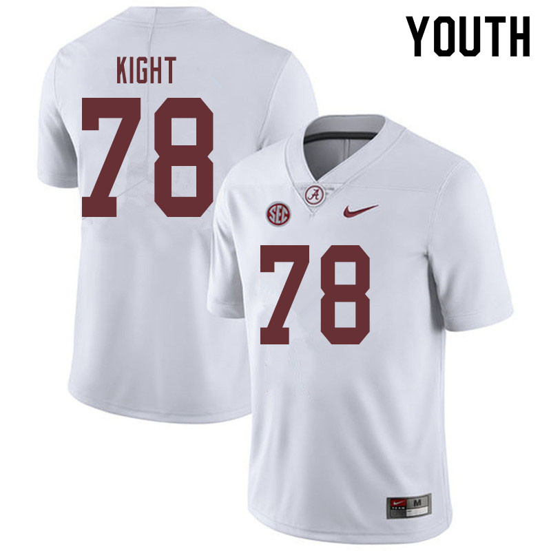 Alabama Crimson Tide Youth Amari Kight #78 White NCAA Nike Authentic Stitched 2019 College Football Jersey HE16H31UG